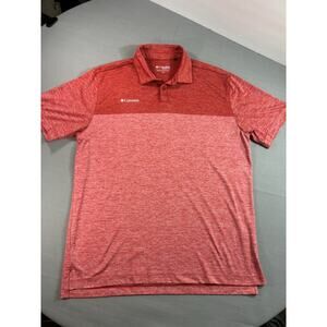 Columbia Golf Mens Polo Shirt Large Red Performance Athletic Dry Fit